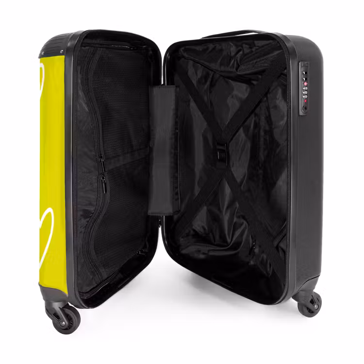 Valise - Motifs - Coeurs flottants sur jaune citron — 4