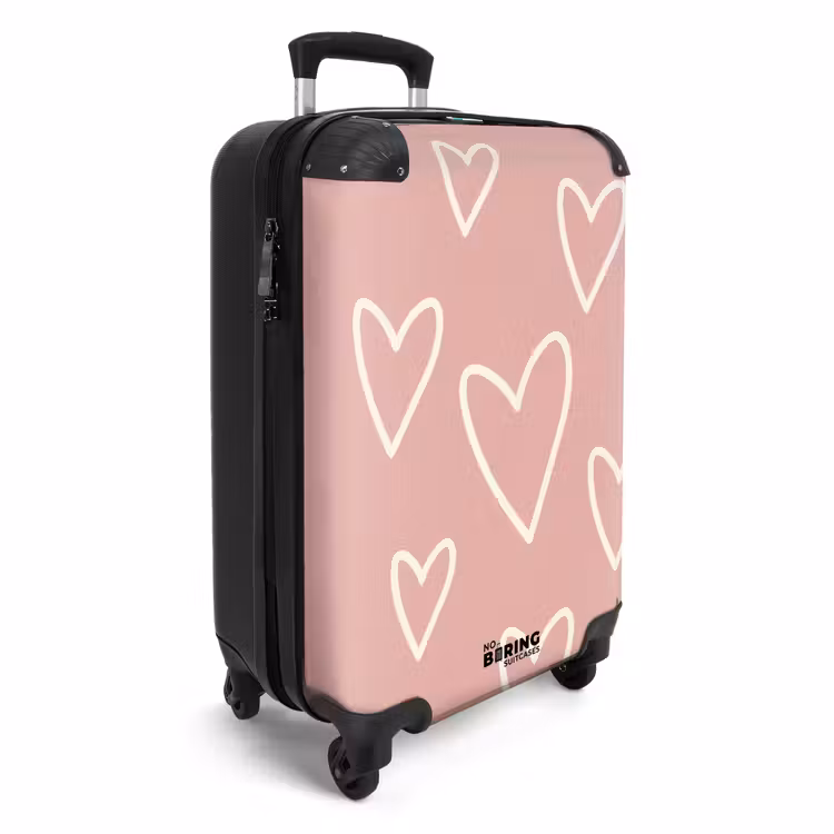 Valise - Motifs - Coeurs flottants sur rose vintage — 2