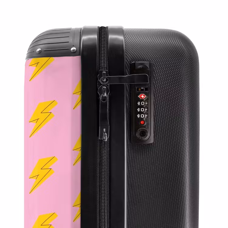 Valise - Motifs - Éclair jaune sur rose — 5