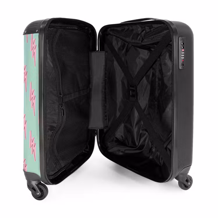 Valise - Motifs - Éclair rose sur vert menthe — 4