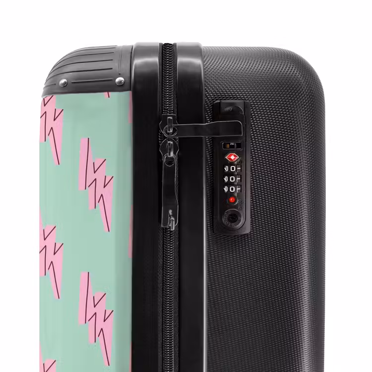 Valise - Motifs - Éclair rose sur vert menthe — 5