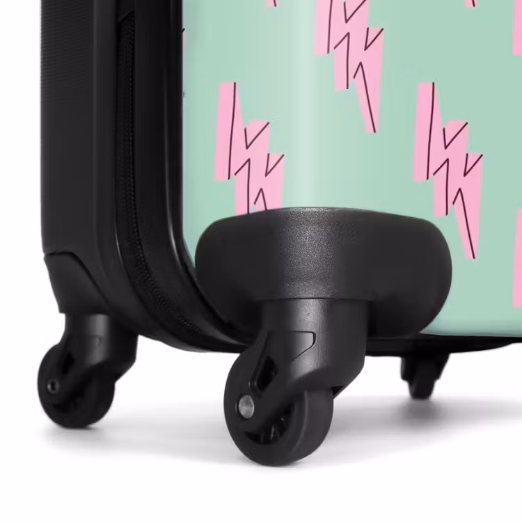 Valise - Motifs - Éclair rose sur vert menthe — 6