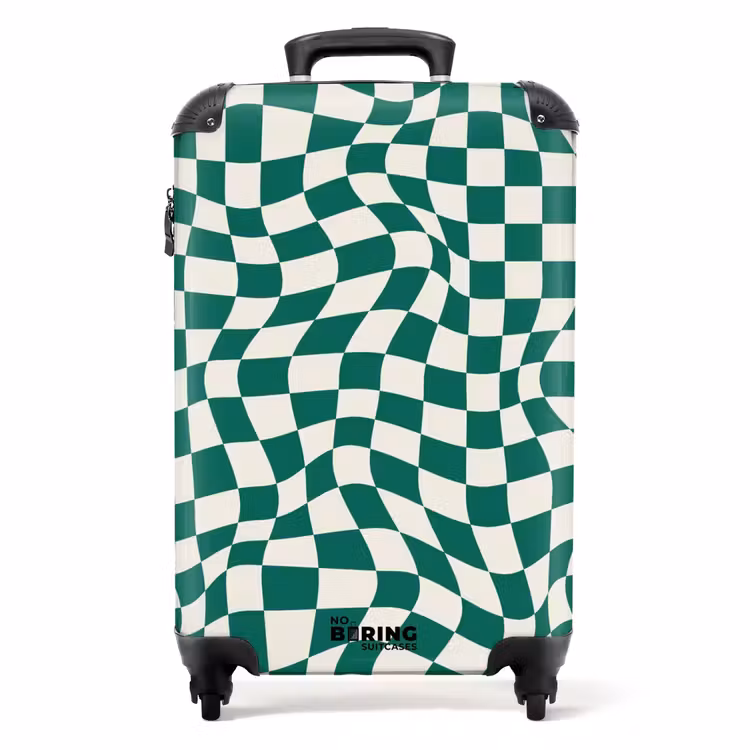 Valise - Motifs - Illusion d'optique en vert et blanc — 1