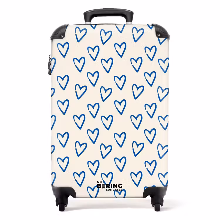 Valise - Motifs - Motif de cœurs bleus — 1