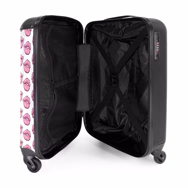 Valise - Motifs - Motif de lèvres roses sur fond blanc — 4