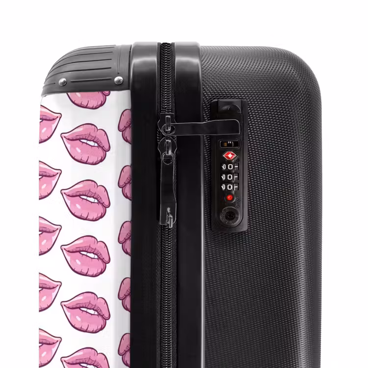Valise - Motifs - Motif de lèvres roses sur fond blanc — 5