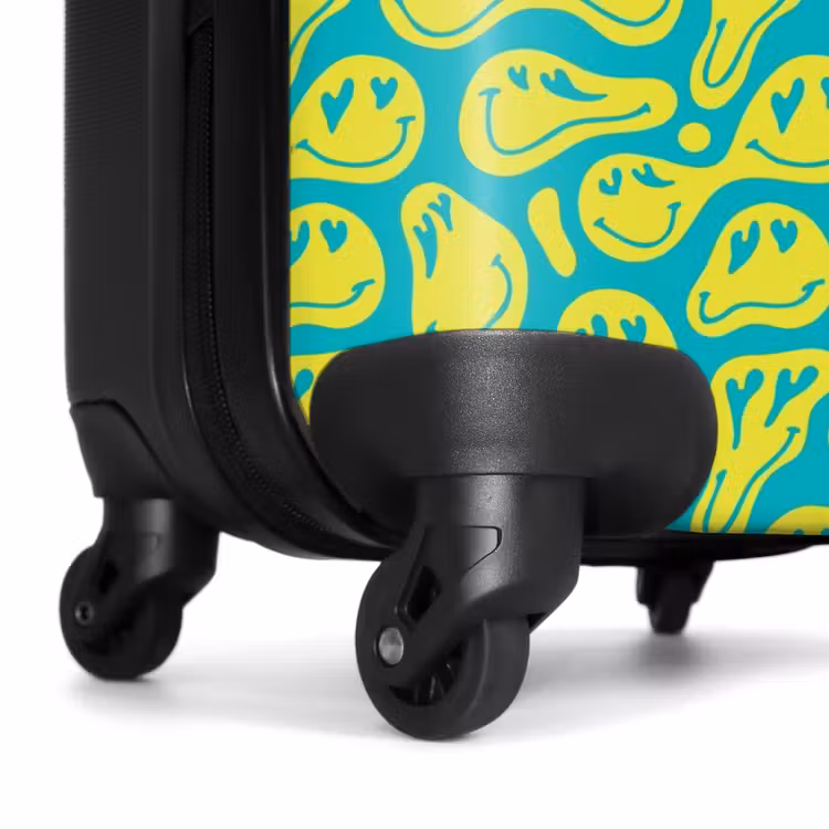 Valise - Motifs - Motif d'emojis déformés sur fond bleu — 6