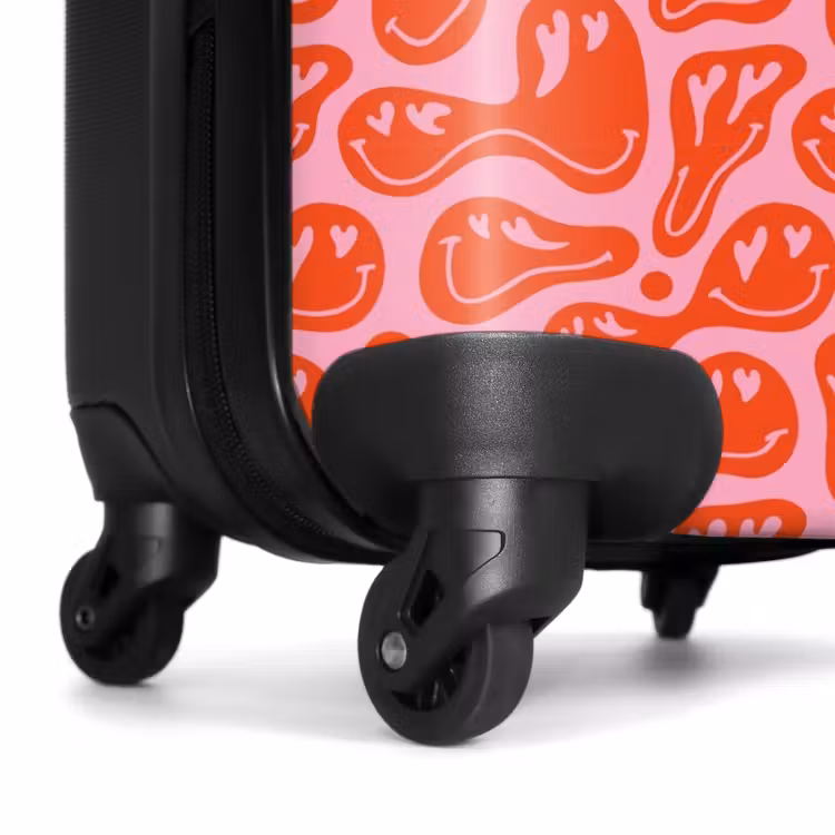 Valise - Motifs - Motif d'emojis déformés sur fond rose — 6