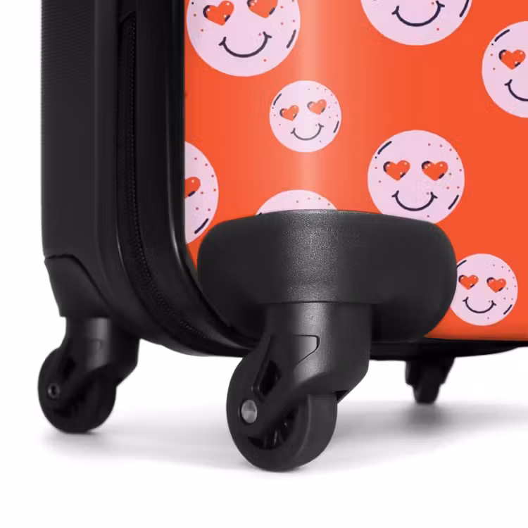Valise - Motifs - Motif d'emojis heureux sur fond rouge — 6