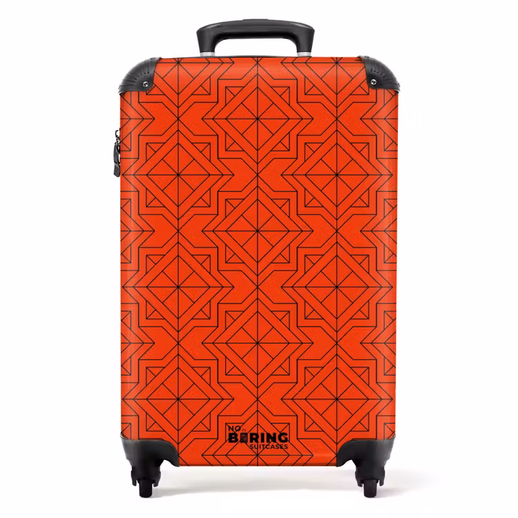 Valise - Motifs - Motif géométrique sur orange — 1