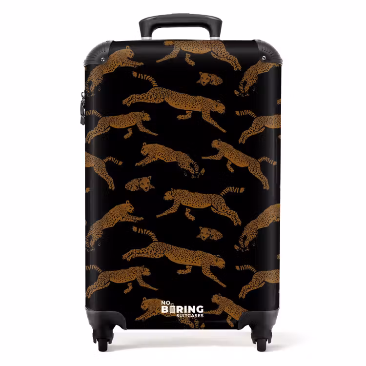 Valise - Motifs - Motif léopard sur fond noir — 1