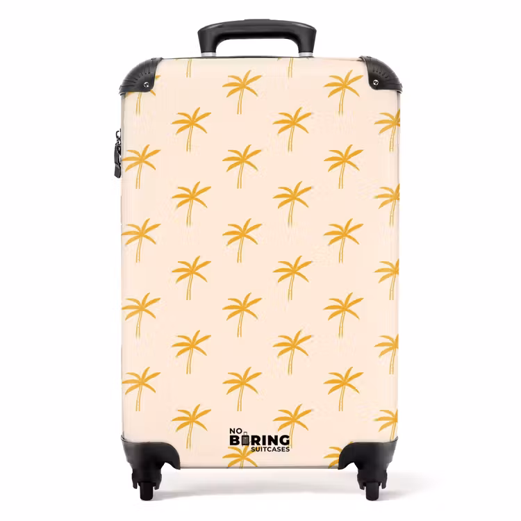 Valise - Motifs - Palmiers jaunes dans un motif minimaliste — 1