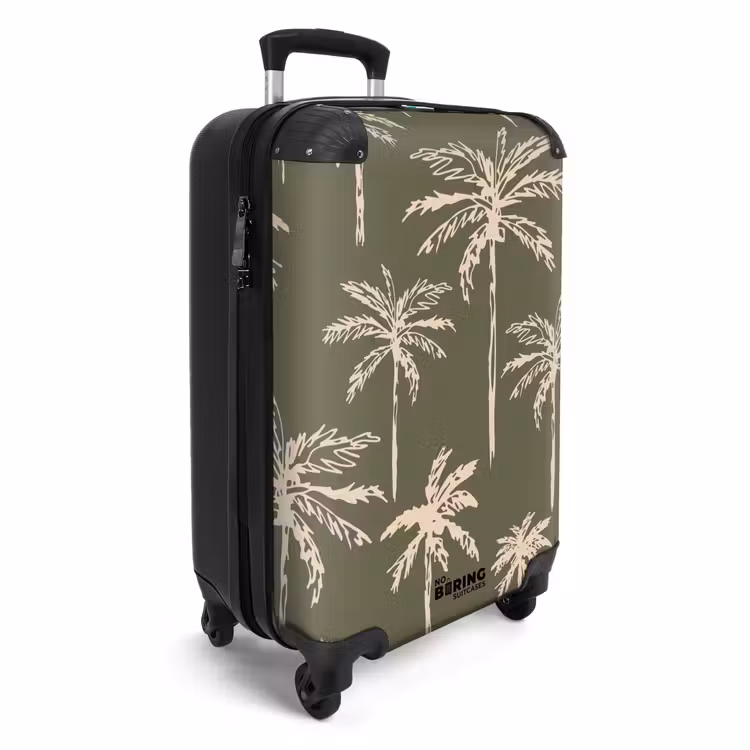 Valise - Motifs - Palmiers sur vert olive — 2