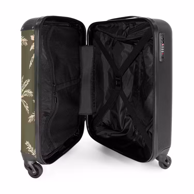 Valise - Motifs - Palmiers sur vert olive — 4