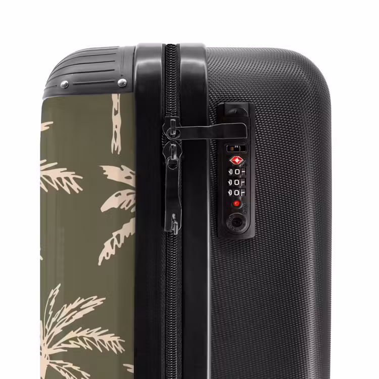 Valise - Motifs - Palmiers sur vert olive — 5
