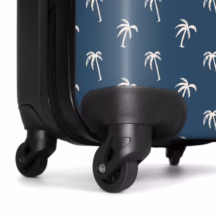 Valise - Motifs - Petits palmiers sur bleu-gris — 6
