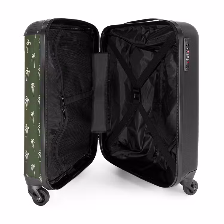 Valise - Motifs - Petits palmiers sur vert olive foncé — 4