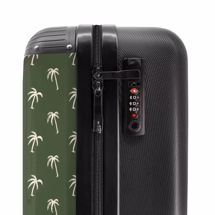 Valise - Motifs - Petits palmiers sur vert olive foncé — 5