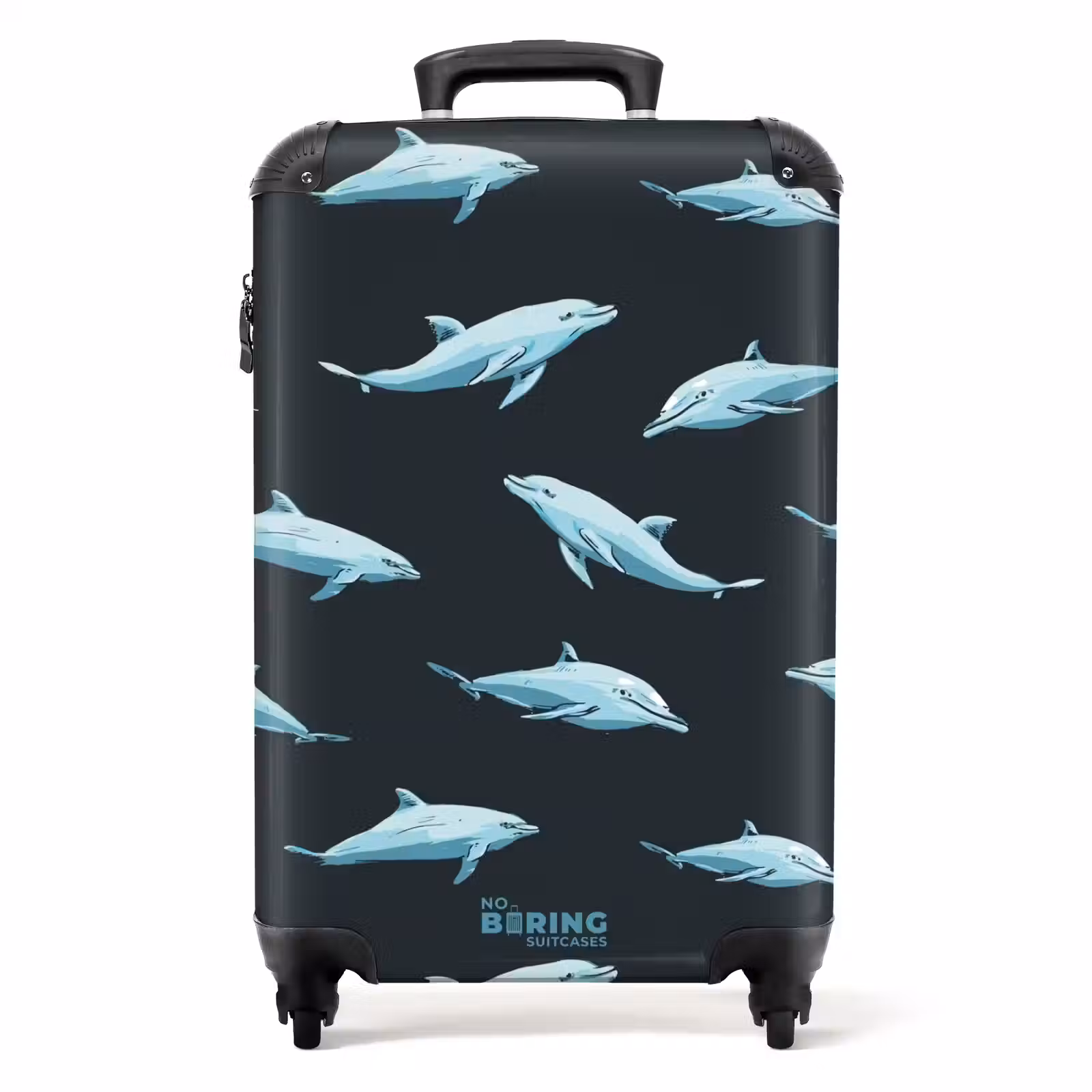 Valise - Motifs - Dauphins sur fond bleu foncé — 1