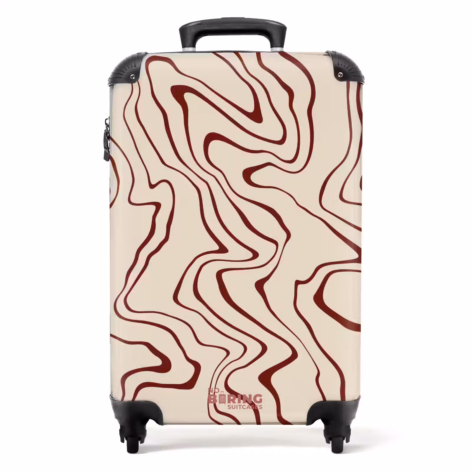 Valise - Fond beige avec lignes rouges abstraites — 1
