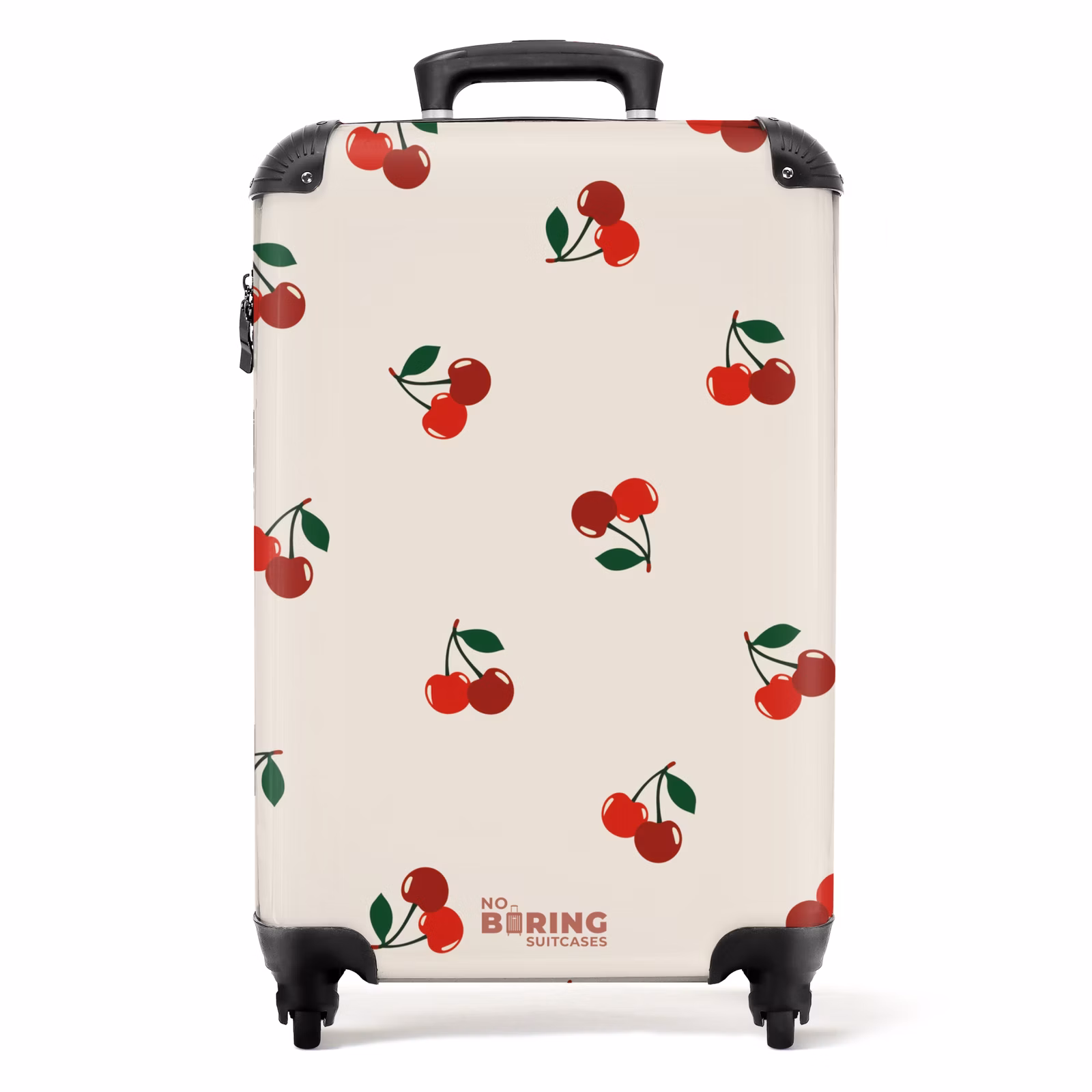 Valise - Fond beige avec motif de grosses cerises — 1