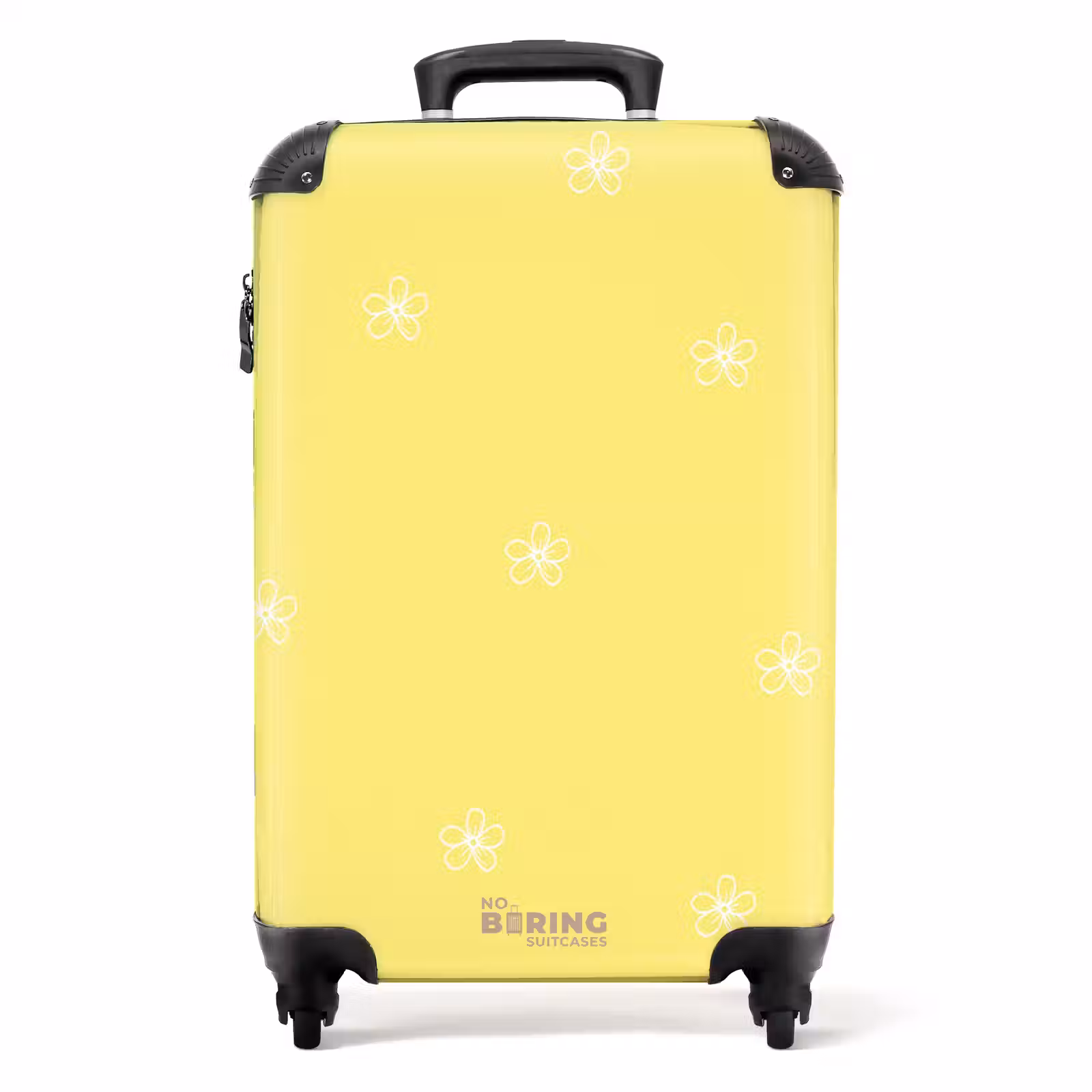 Valise - Fond jaune avec des fleurs blanches — 1