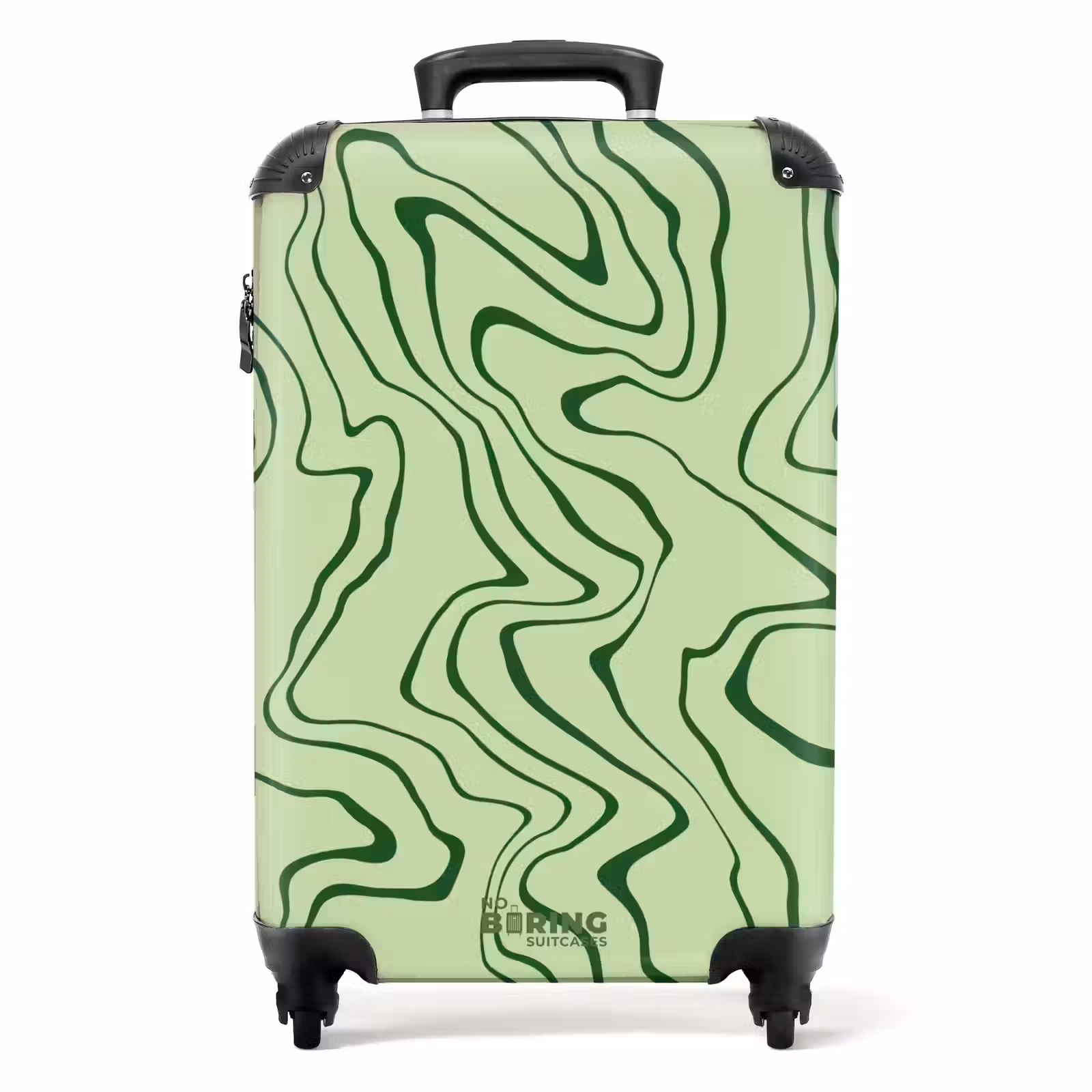 Valise - Fond vert clair avec lignes abstraites vert foncé — 1