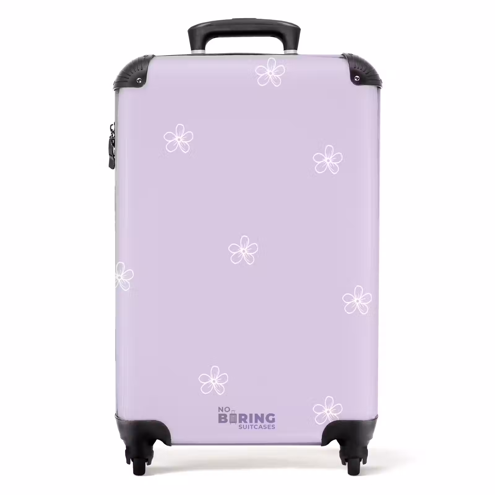 Valise - Fond violet avec fleurs blanches — 1