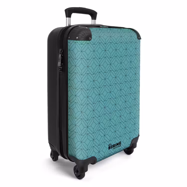 Valise - Motifs - Motif géométrique sur fond bleu — 2
