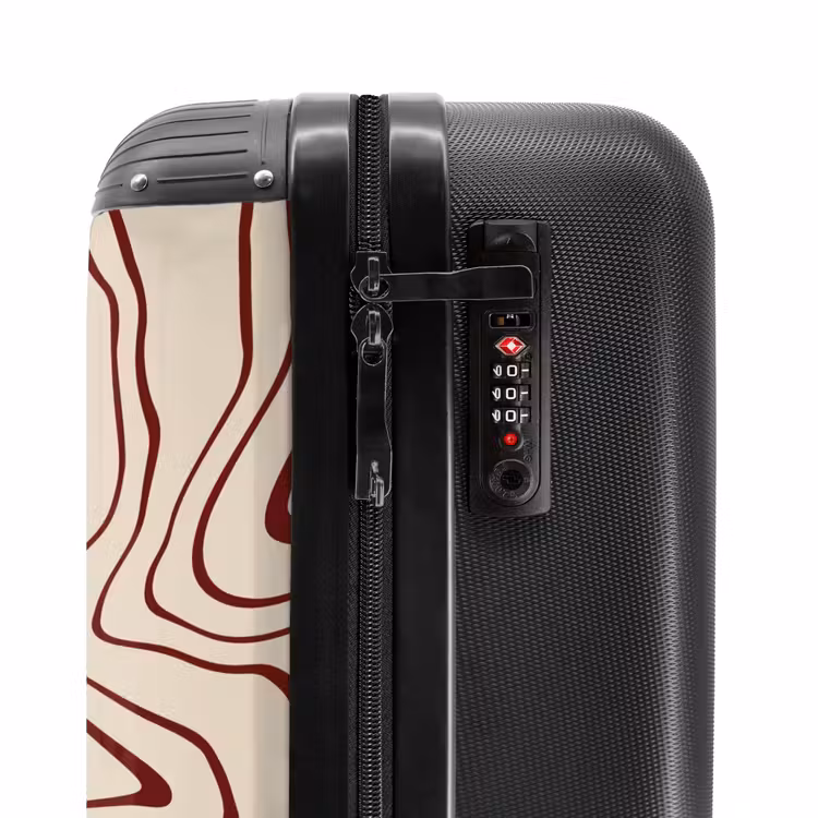 Valise - Fond beige avec lignes rouges abstraites — 5