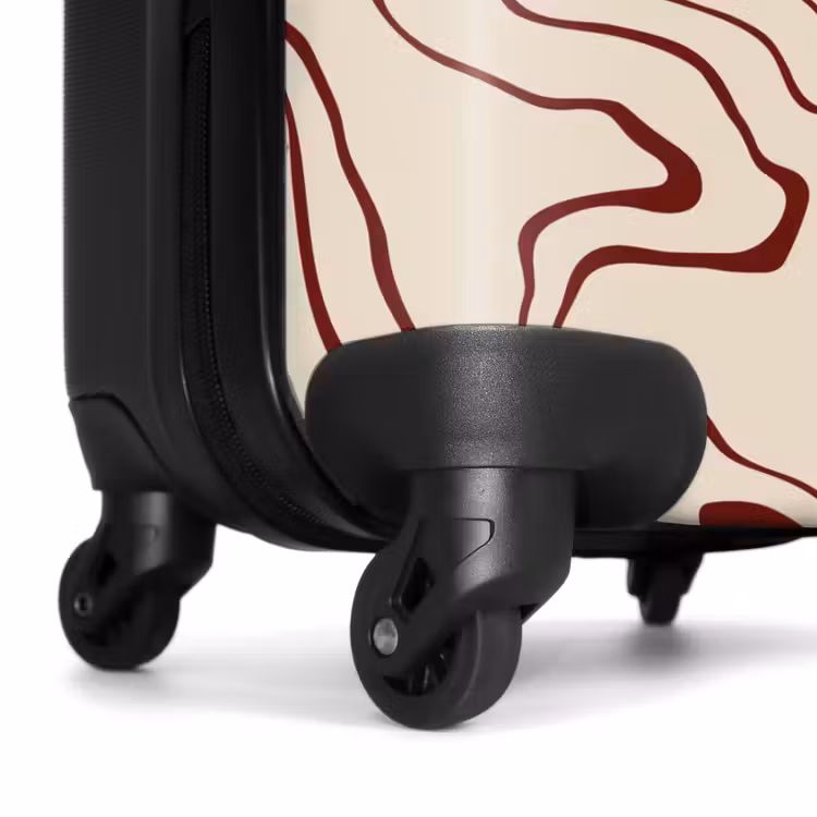 Valise - Fond beige avec lignes rouges abstraites — 6