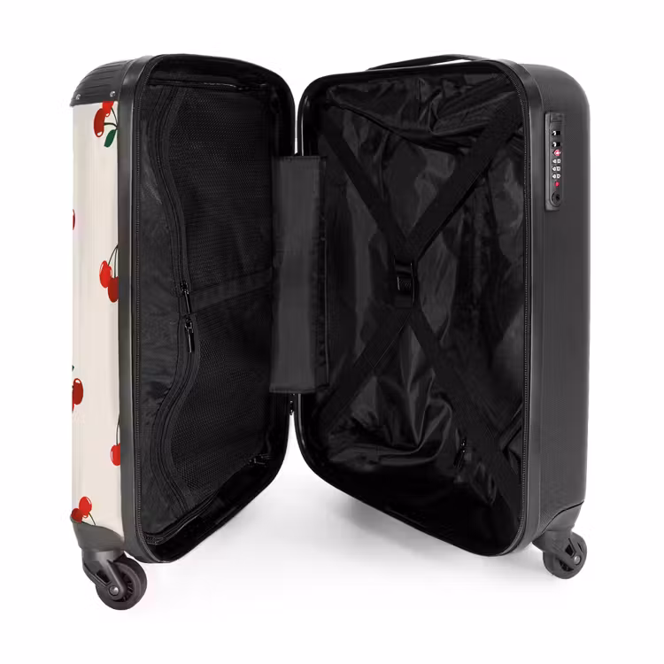 Valise - Fond beige avec motif de grosses cerises — 4