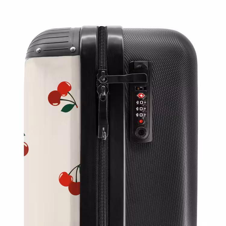 Valise - Fond beige avec motif de grosses cerises — 5