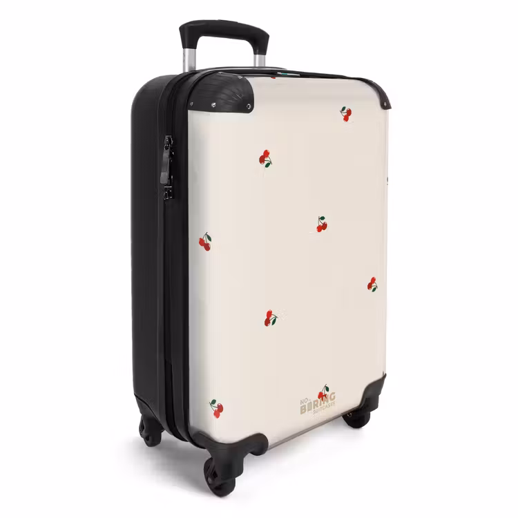 Valise - Fond beige avec motif de petites cerises — 2