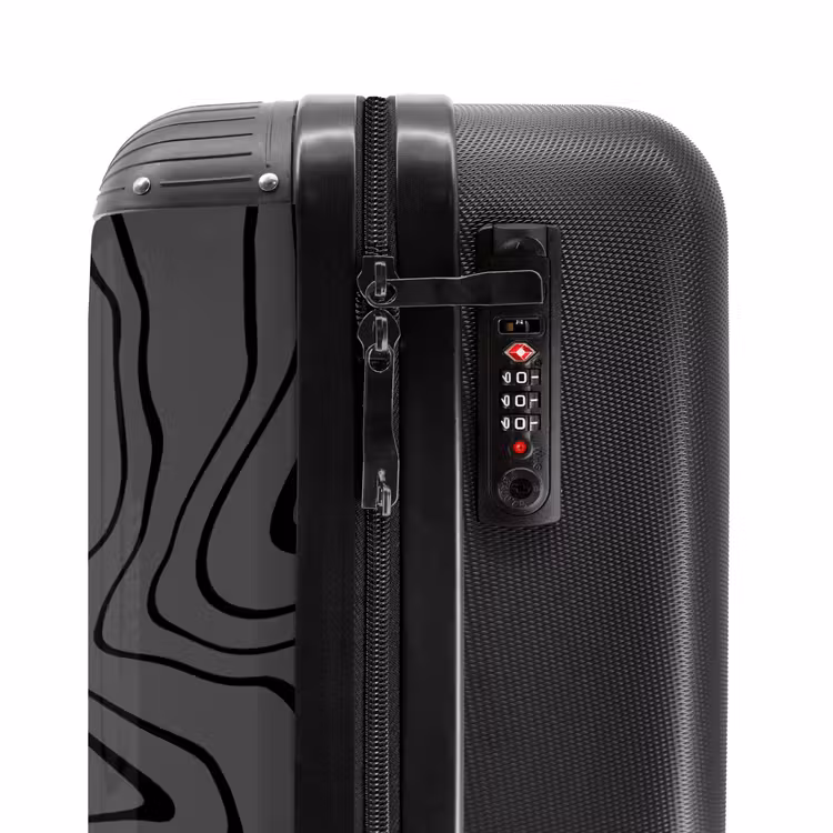 Valise - Fond gris avec lignes noires abstraites — 5