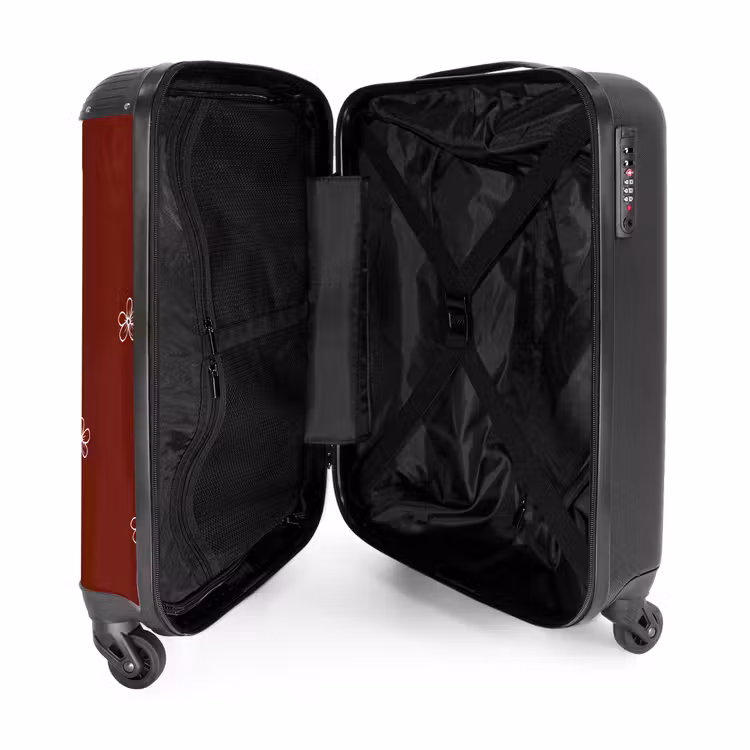 Valise - Fond rouge avec fleurs blanches — 4