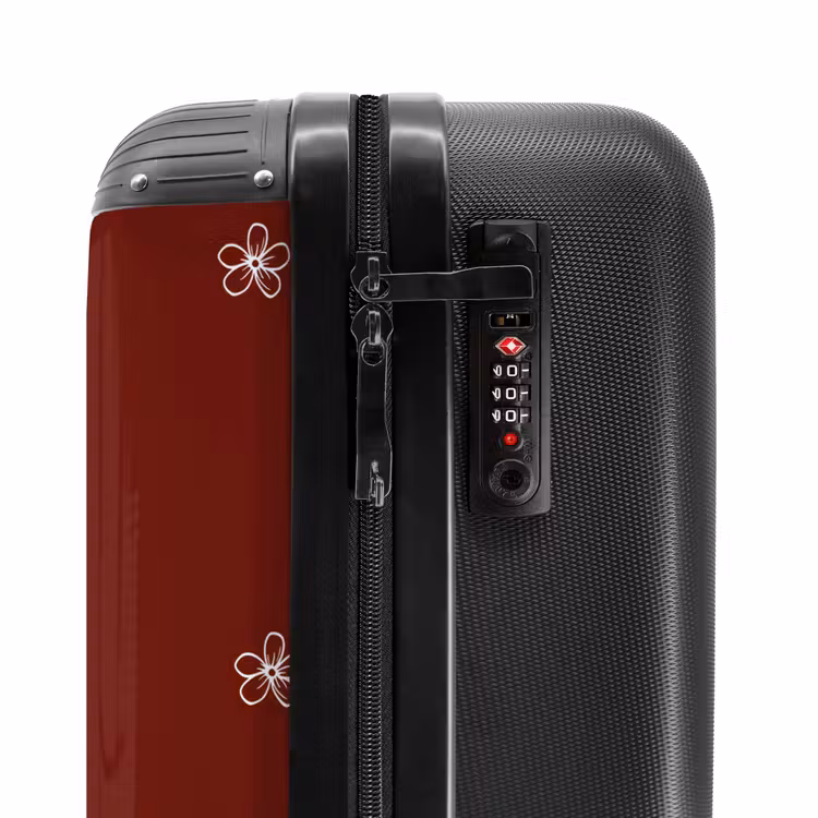 Valise - Fond rouge avec fleurs blanches — 5