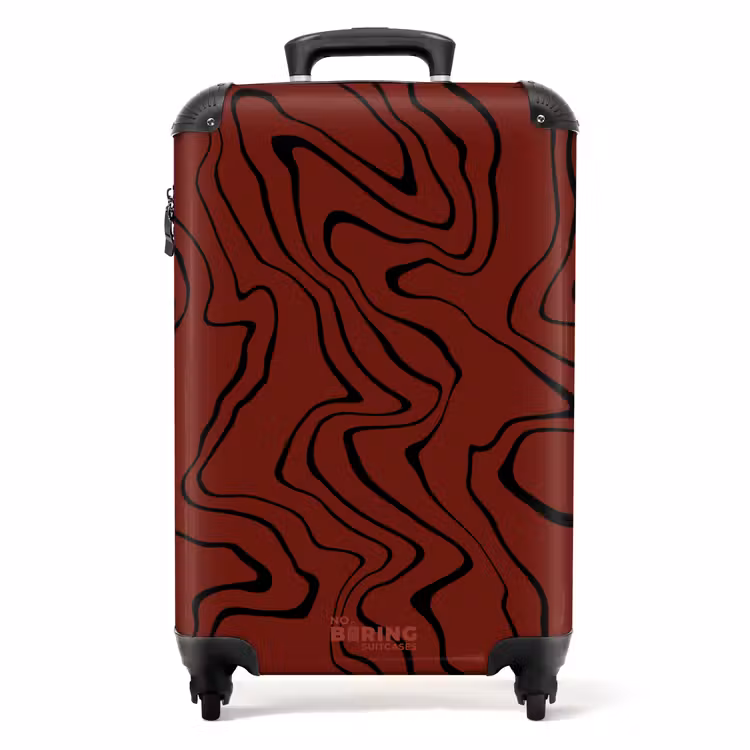 Valise - Fond rouge avec lignes noires abstraites — 1