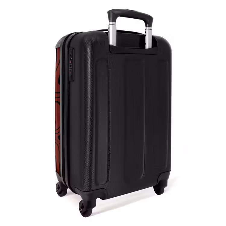Valise - Fond rouge avec lignes noires abstraites — 3