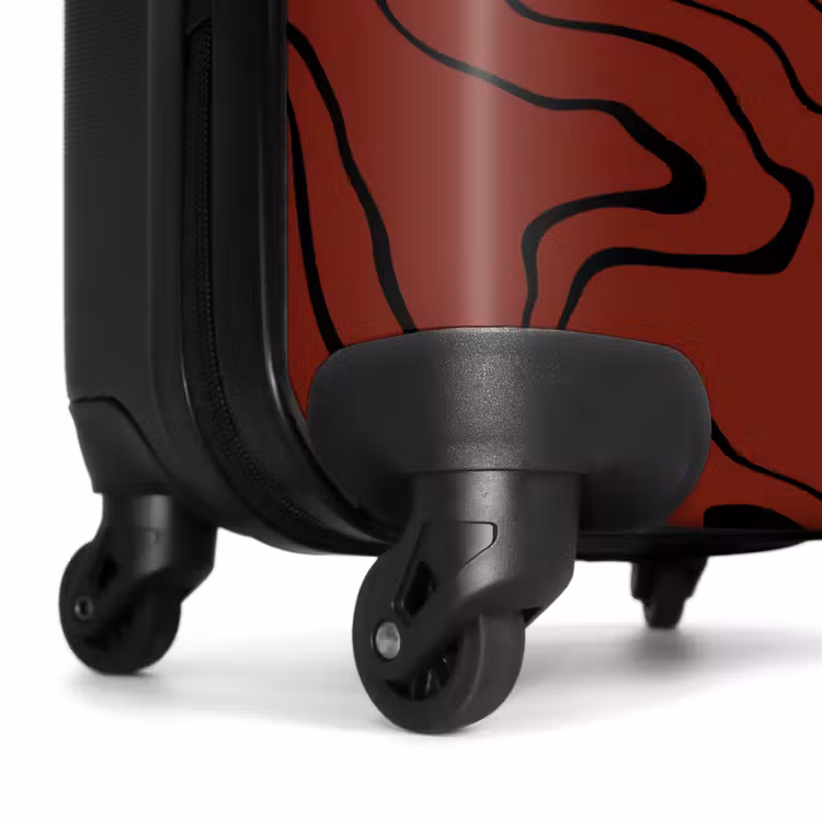 Valise - Fond rouge avec lignes noires abstraites — 6