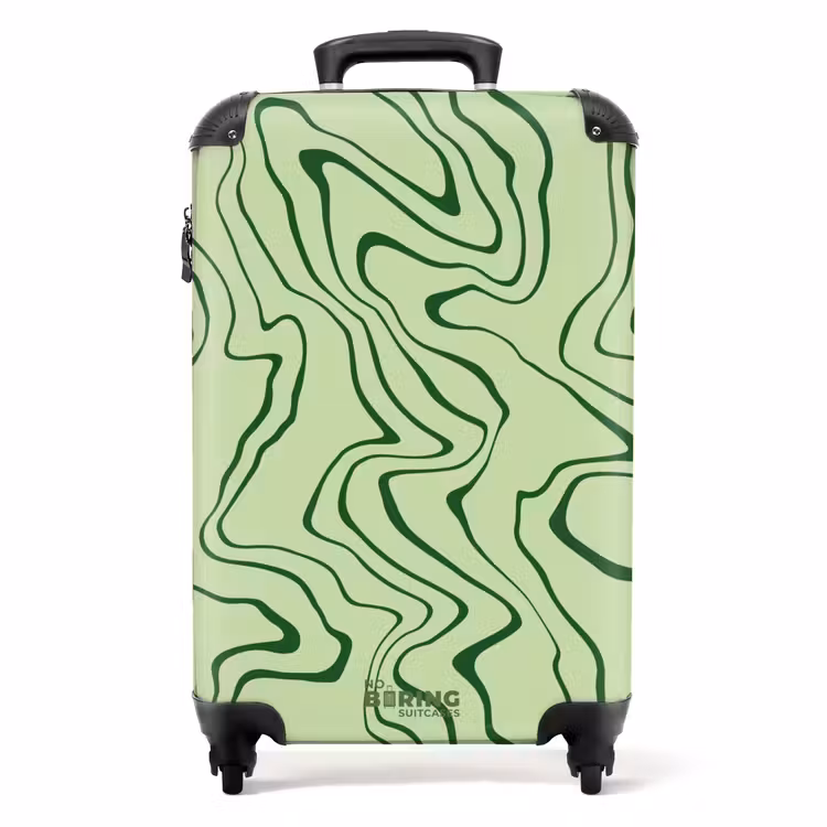 Valise - Fond vert clair avec lignes abstraites vert foncé — 1