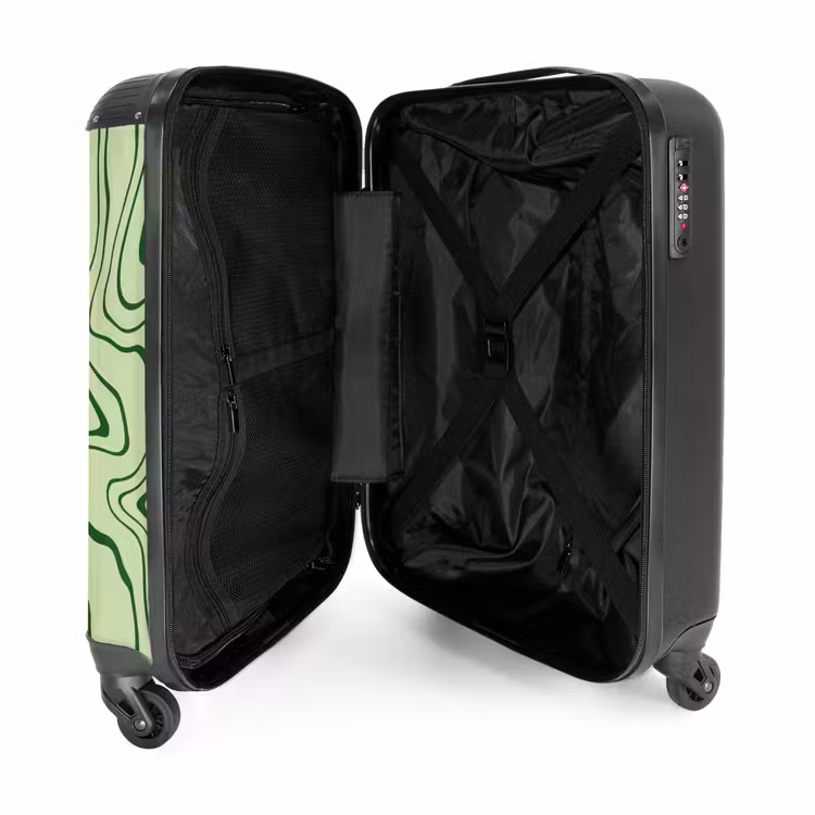 Valise - Fond vert clair avec lignes abstraites vert foncé — 4