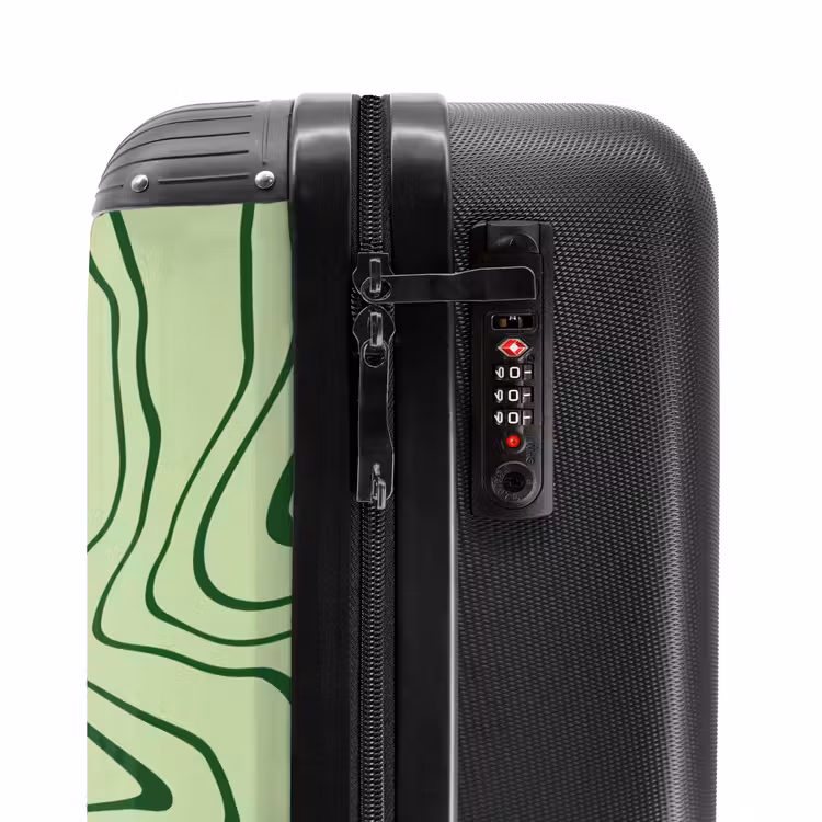 Valise - Fond vert clair avec lignes abstraites vert foncé — 5