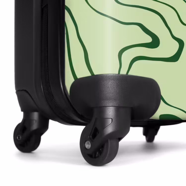 Valise - Fond vert clair avec lignes abstraites vert foncé — 6