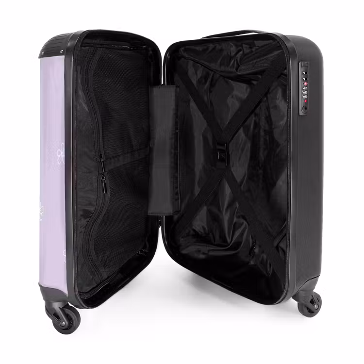 Valise - Fond violet avec fleurs blanches — 4