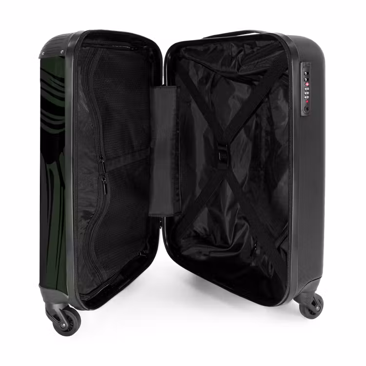 Valise - Grandes feuilles en noir et vert foncé — 4