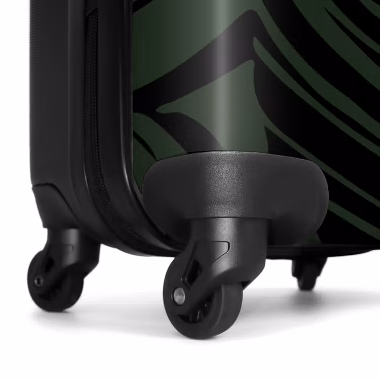 Valise - Grandes feuilles en noir et vert foncé — 6