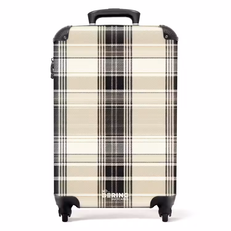 Valise - Motif à carreaux classique en beige — 1