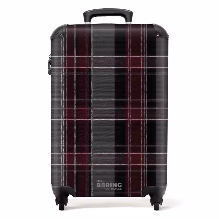 Valise - Motif à carreaux classique en gris et rouge — 1