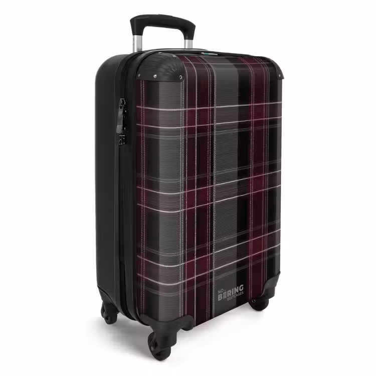 Valise - Motif à carreaux classique en gris et rouge — 2